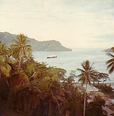 Kieta Harbour, royal yacht at anchor